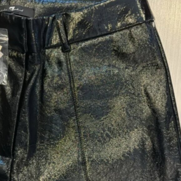 7 for All Mankind NWT Black Patent Faux Leather Pants - Picture 6 of 8